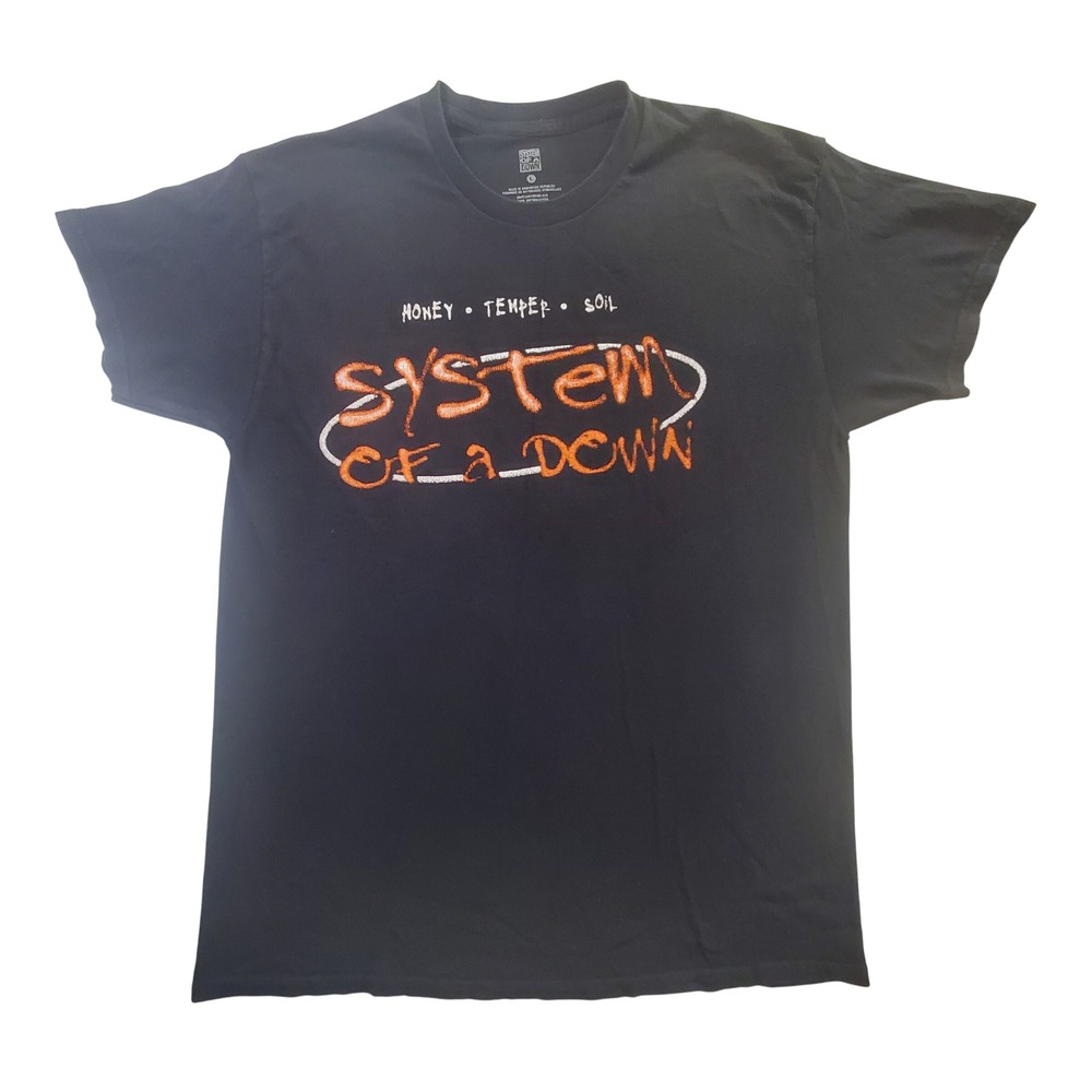 System Of A Down Mens Large Black Honey Temper Soil Band Graphic T-Shirt